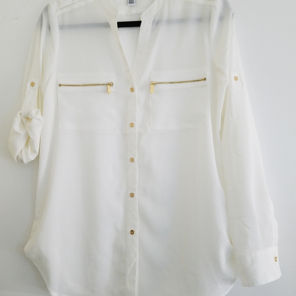 Calvin Klein white blouse size small